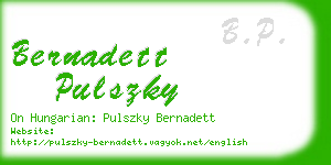 bernadett pulszky business card